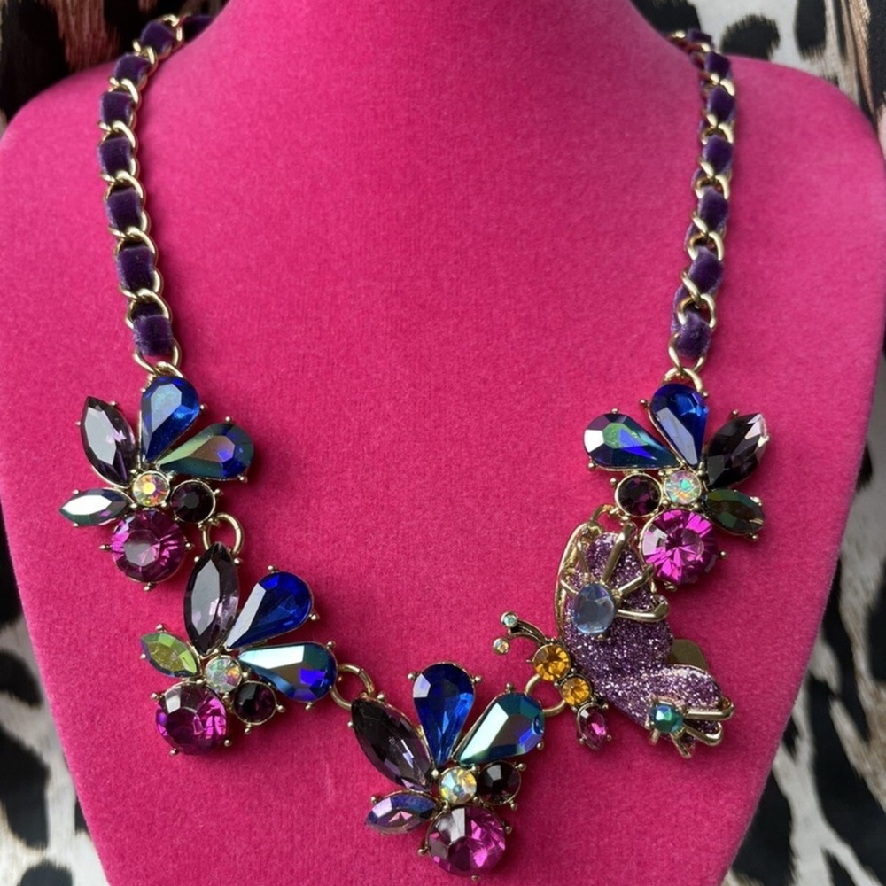 Betsy Johnson Butterfly Necklace with matching earrings